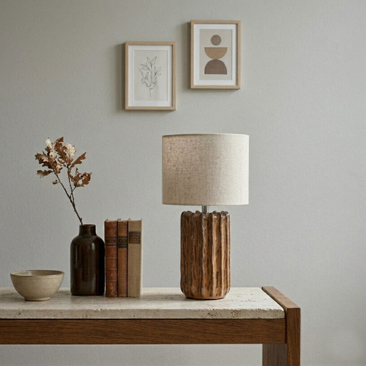 Bordlampe Flint, Brun