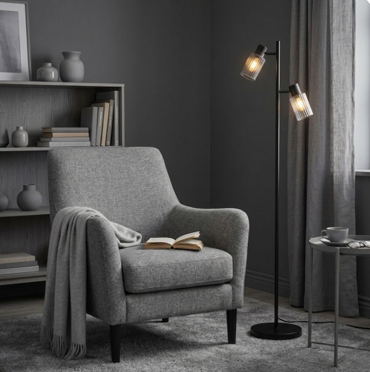 Gulvlampe Kiera, Svart