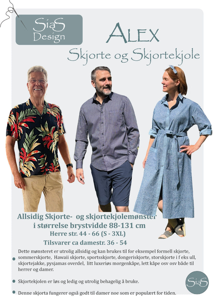 Alex - Skjorte og skjortekjole (Dame og herre)