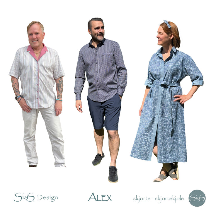 Alex - Skjorte og skjortekjole (Dame og herre)