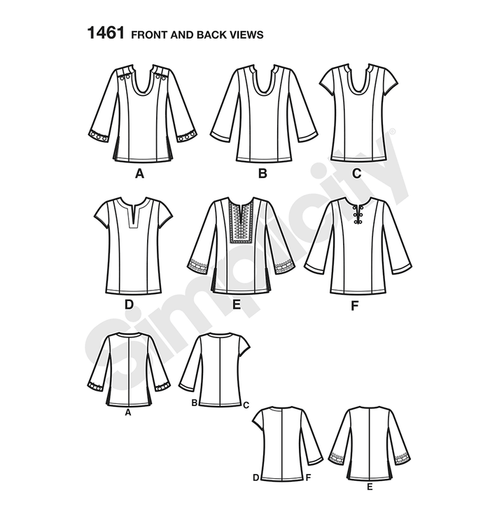 Symønster Simplicity, Topper 1461