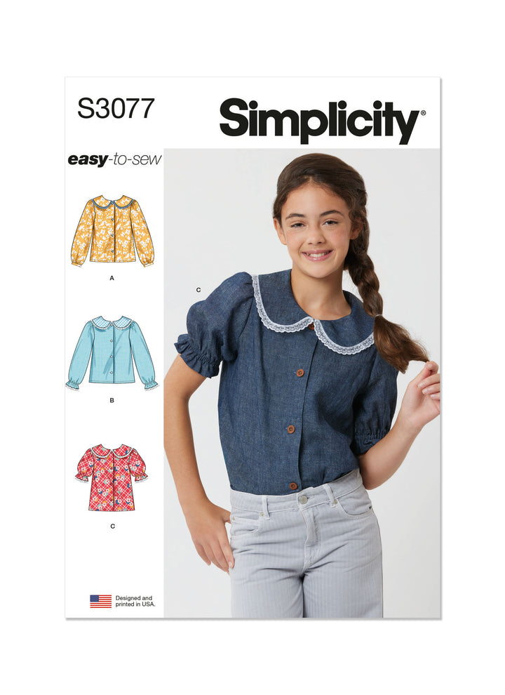 Symønster Simplicity, Topp med krage
