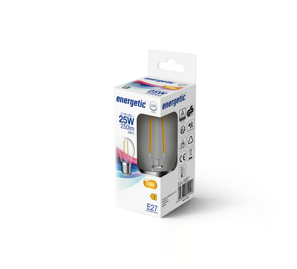 E27, 2,1w (25W)
