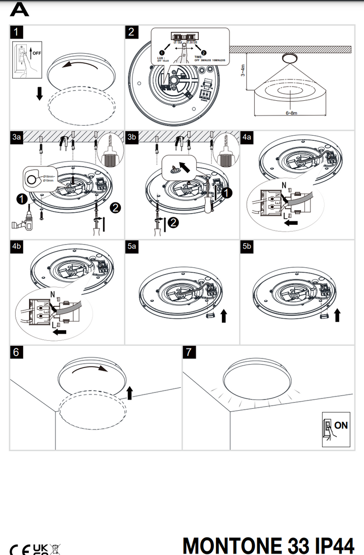 Montone plafond m/sensor