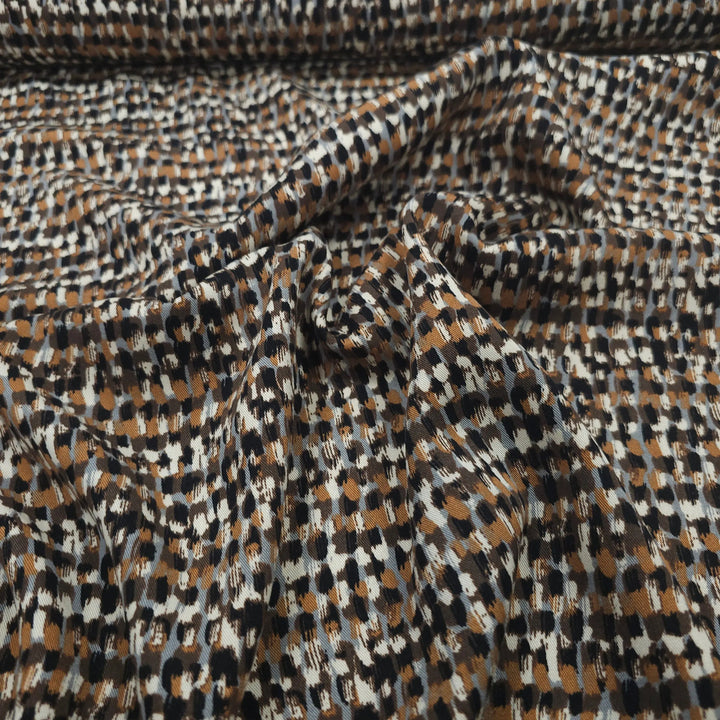 Metervare, Viskose twill - Brunrutet