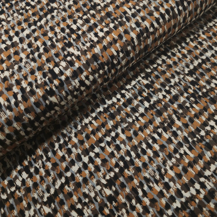 Metervare, Viskose twill - Brunrutet