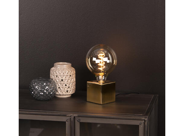 Dice bordlampe messing
