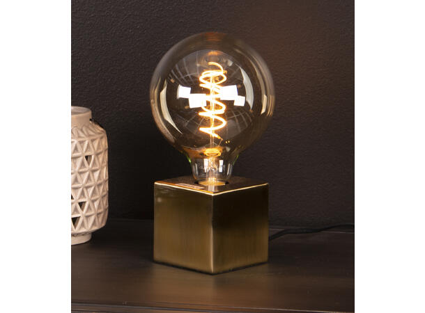 Dice bordlampe messing
