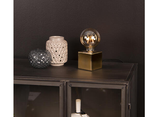 Dice bordlampe messing
