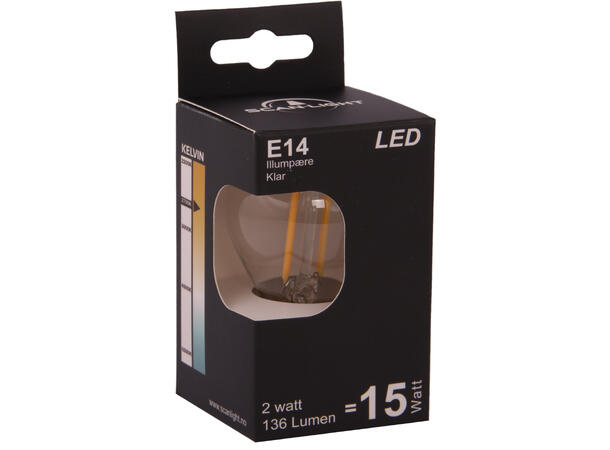 E14 klar, 2w (15w)