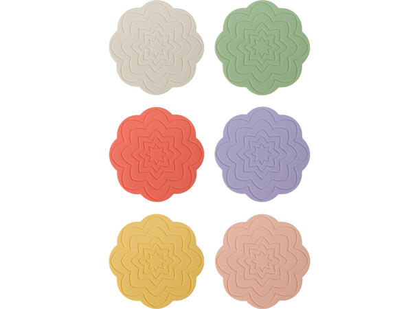 Glassbrikker i silikon, 6pk