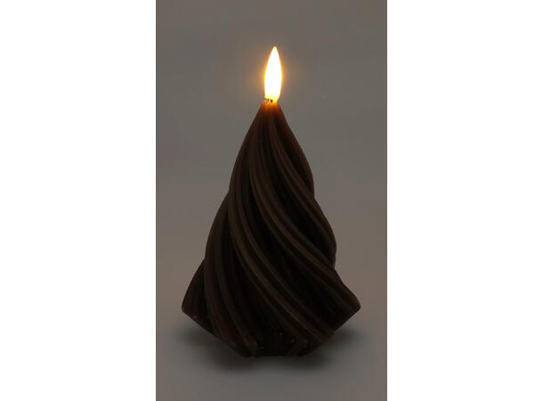 LED stearinlys, vridd juletre brun