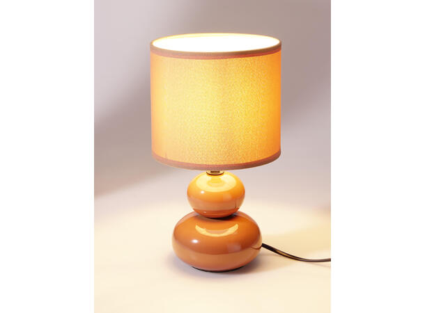 Bordlampe i keramikk, Brun
