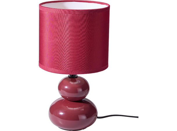 Bordlampe i keramikk, Burgunder