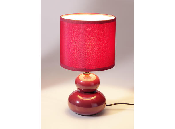 Bordlampe i keramikk, Burgunder