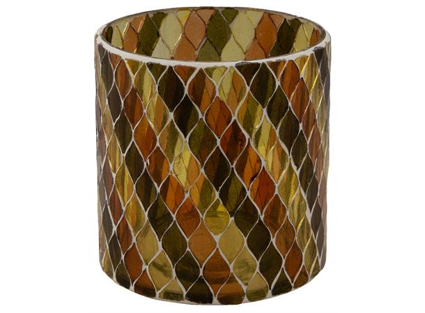 Lysglass mosaikk brun/amber/grønn