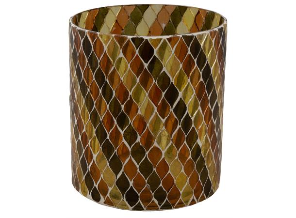 Lysglass mosaikk brun/amber/grønn