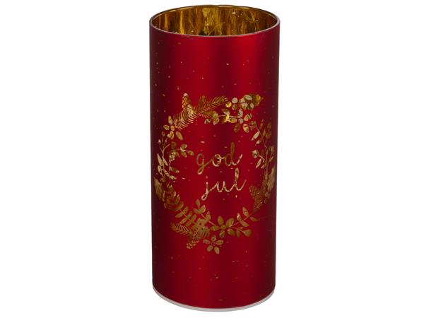 God jul rød lyslykt med ledlys