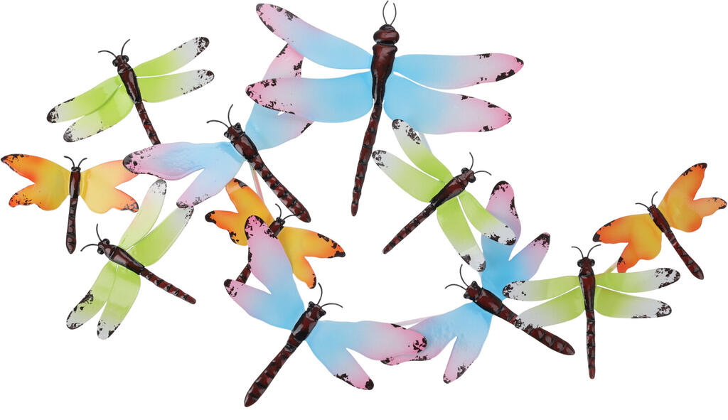 Veggdekor Øyenstikkere i metall, 73x34cm