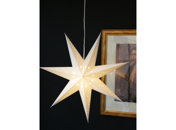 Papirstjerne hvit, 76cm