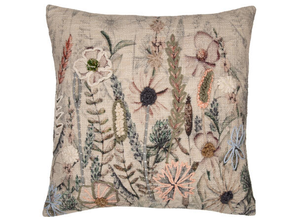 Putetrekk, broderte blomster