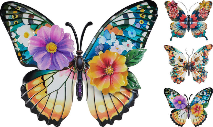 Veggdekor Sommerfugl i metall, 40x34cm