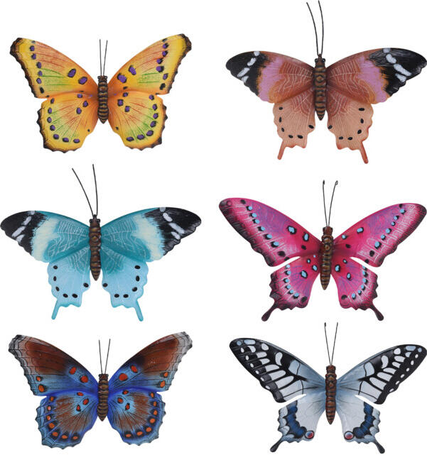 Veggdekor Sommerfugl i metall, 35x24cm