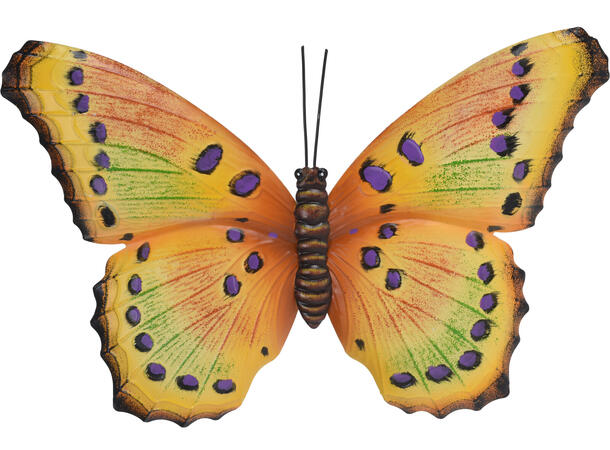 Veggdekor Sommerfugl i metall, 35x24cm