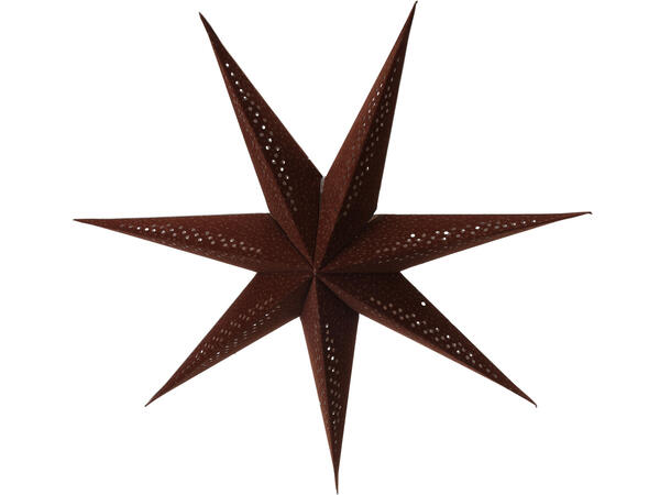 Adventstjerne brun velour m/glitter. 60cm
