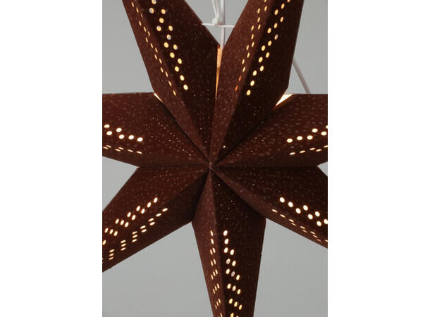 Adventstjerne brun velour m/glitter. 60cm