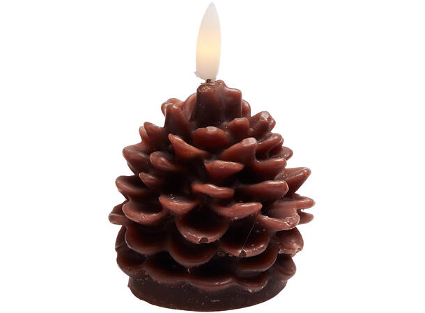 Stearinlys LED kongle brun 6,5x7cm