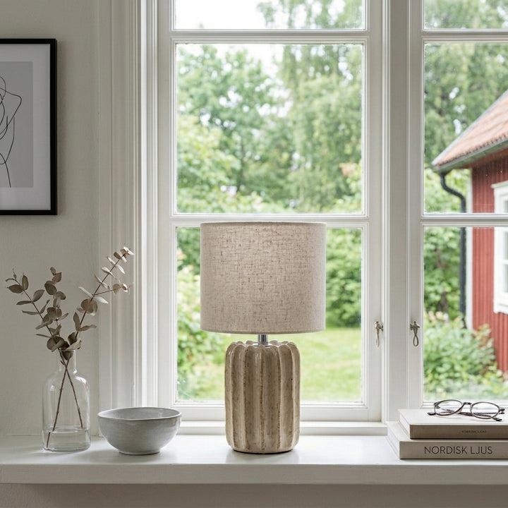 Bordlampe Flint, Beige