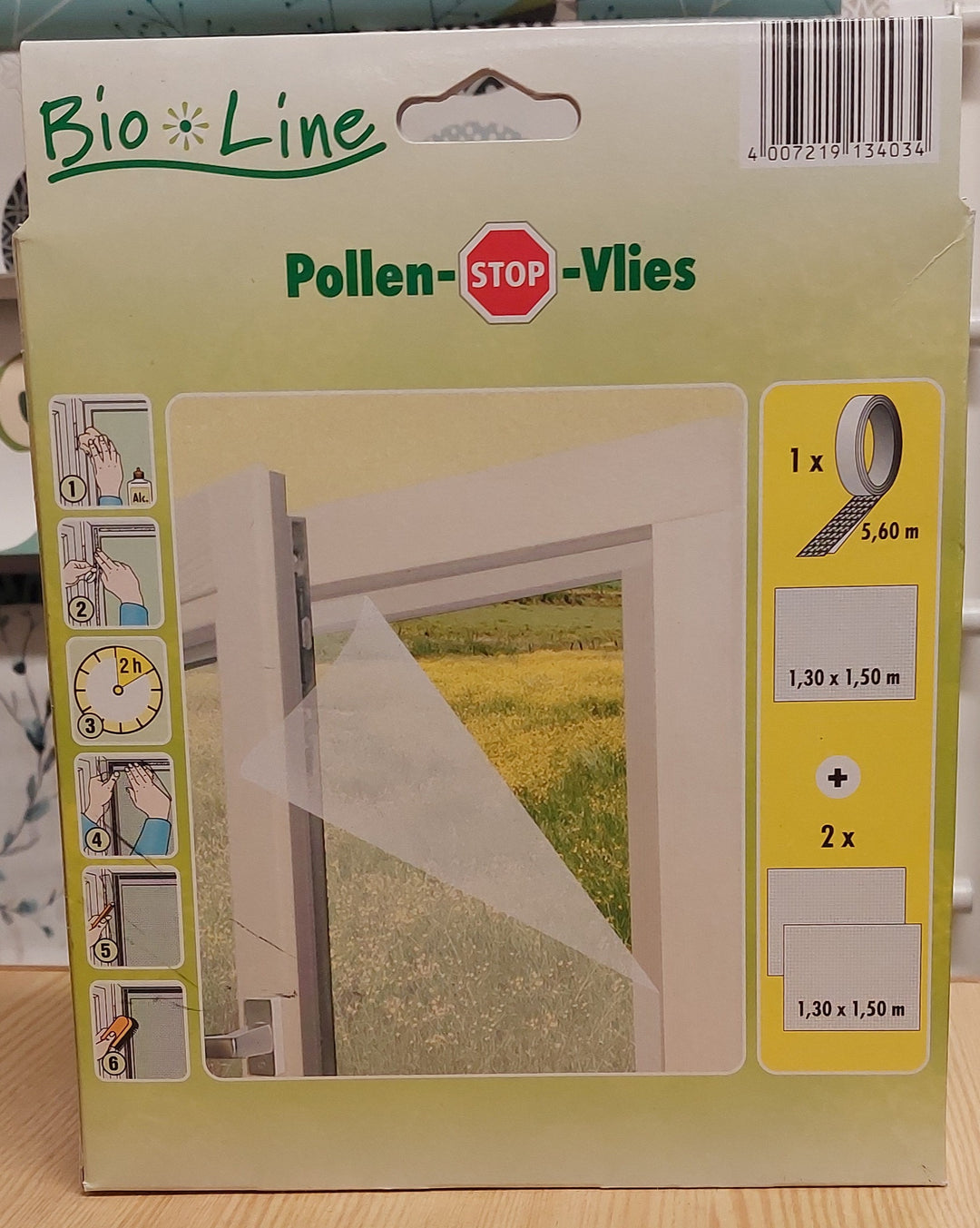 Pollen-vlies for vindu