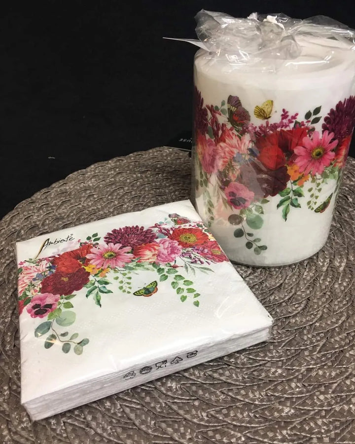Kaffeservietter flower border