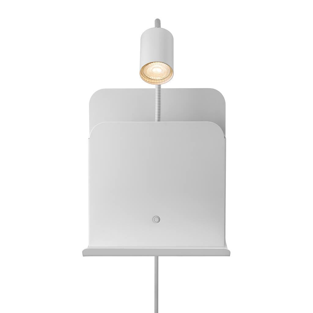 Roomi nattbord/lampe hvit