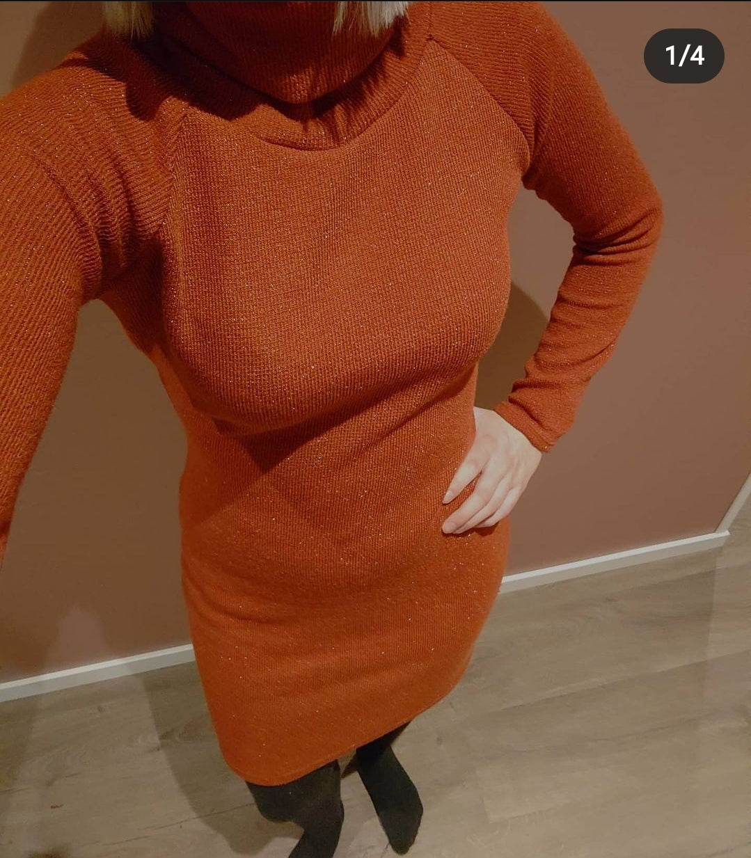 Strikket stoff m/glitter
